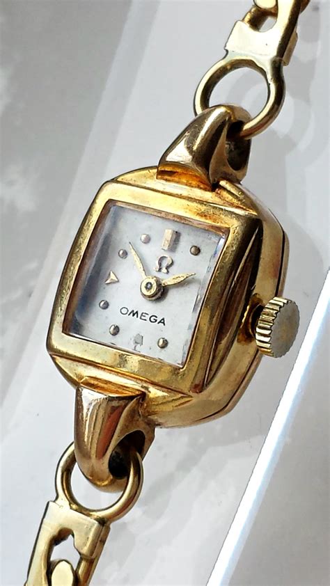 vintage solid gold omega ladies watch|vintage omega watches 1950s ladies.